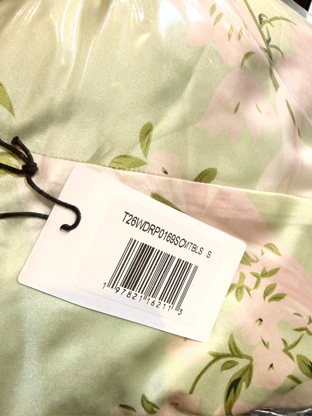 Few Moda o.p.t. Roslyn Silk Dress Sleeveless Floral Halter Maxi Light Green NWT - Picture 11 of 11